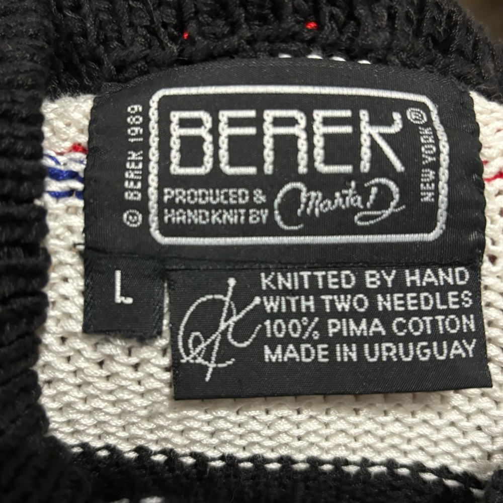 Vintage 80’s Berek Sweater Hand Knitted by Marta D Winter Village Scene Large - Picture 9 of 9